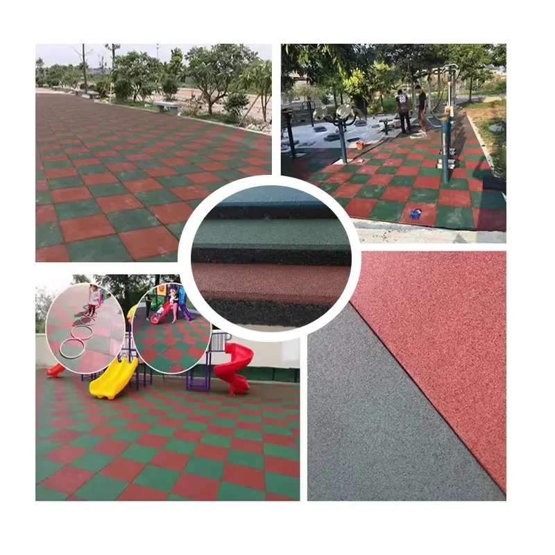 Wear and skid resistance playground rubber mat Shock absorption and pressure resistance fire resistant rubber mat