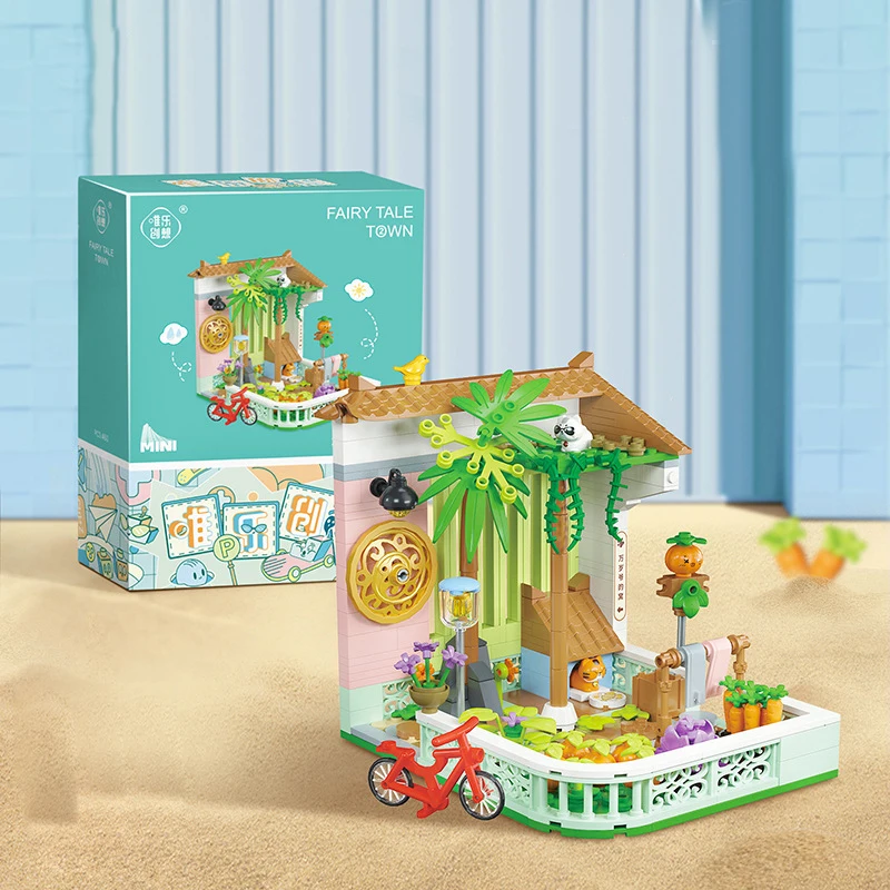 Wholesale new product mini house beautiful street view educational toys building blocks