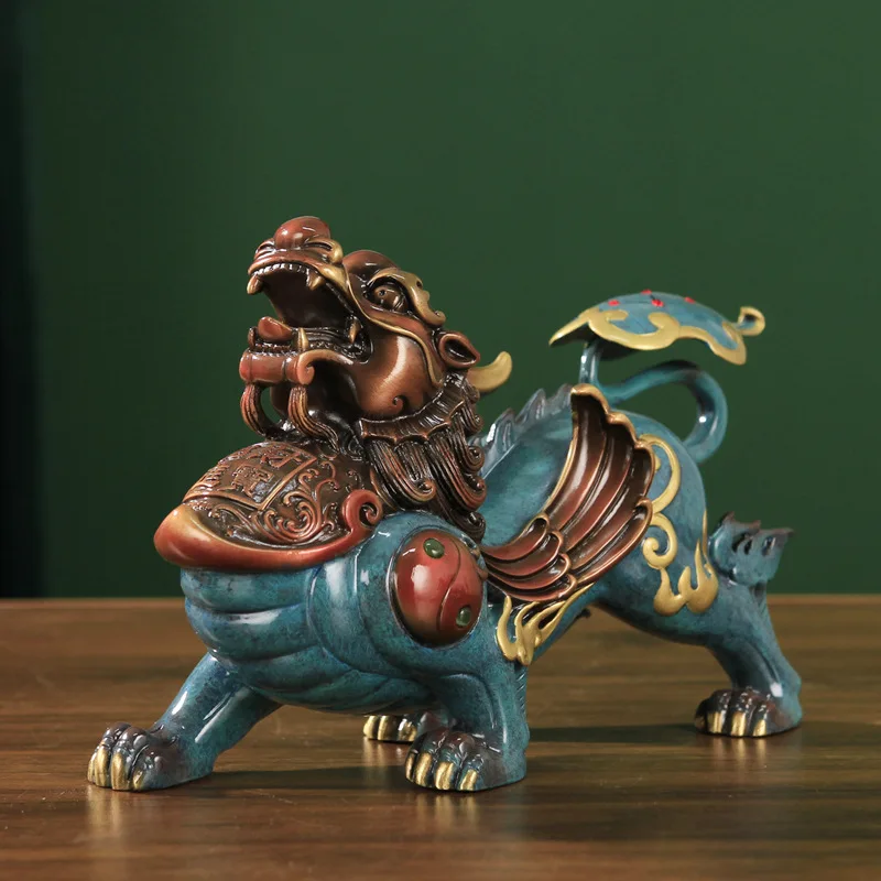 Manufacture multicolour brass wild art table top decoration modern home decor handicraft treasure animal new year ornament