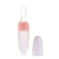 Silicone Baby Spoon Squeeze Feeder Bottle Food Fruit Pacifier Feeder Silicone Baby Feeder