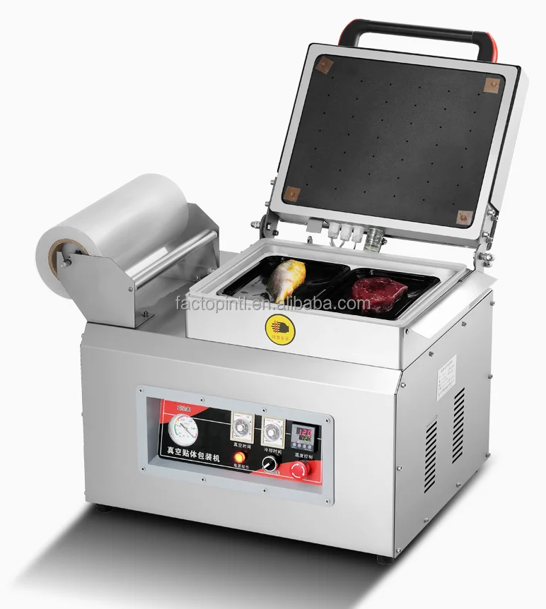 Desktop manual cutting vacuum tray sealer and map skin packaging machine for fresh meat