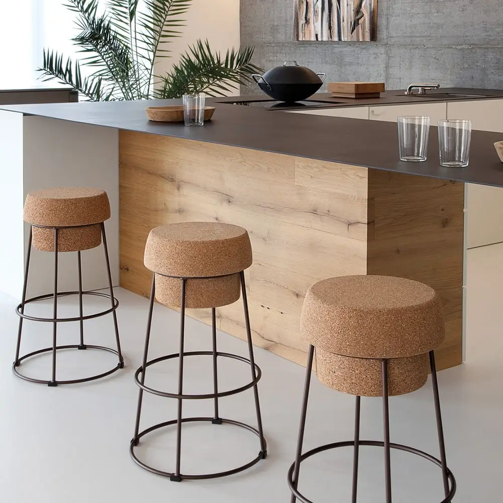 Tabouret liege Giant Champagne Cork Wire Cage stool outdoor chair outdoor high bar chair for courtyard leisure balcony willa