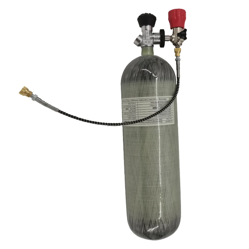 Hot sale 2L 3L 6.8L 9L 12L Composite PCP Hunting Air Tank Scuba Diving Tank Compressed Air Tank Carbon Fiber gas cylinder