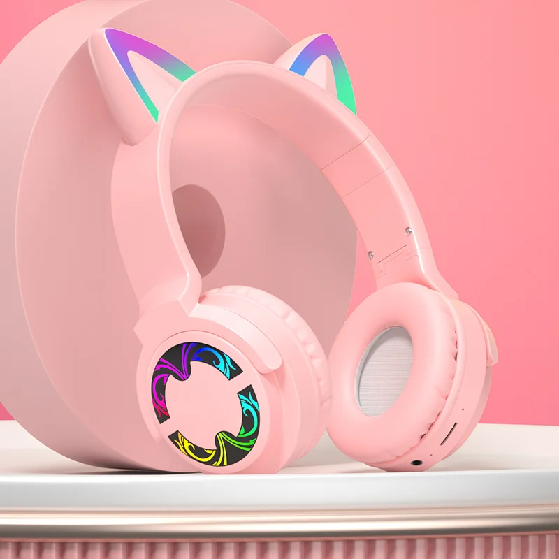 2021 New Product Cute in-ear Girl Pink Gaming Audifonos Children Cartoon Wireless Headphones