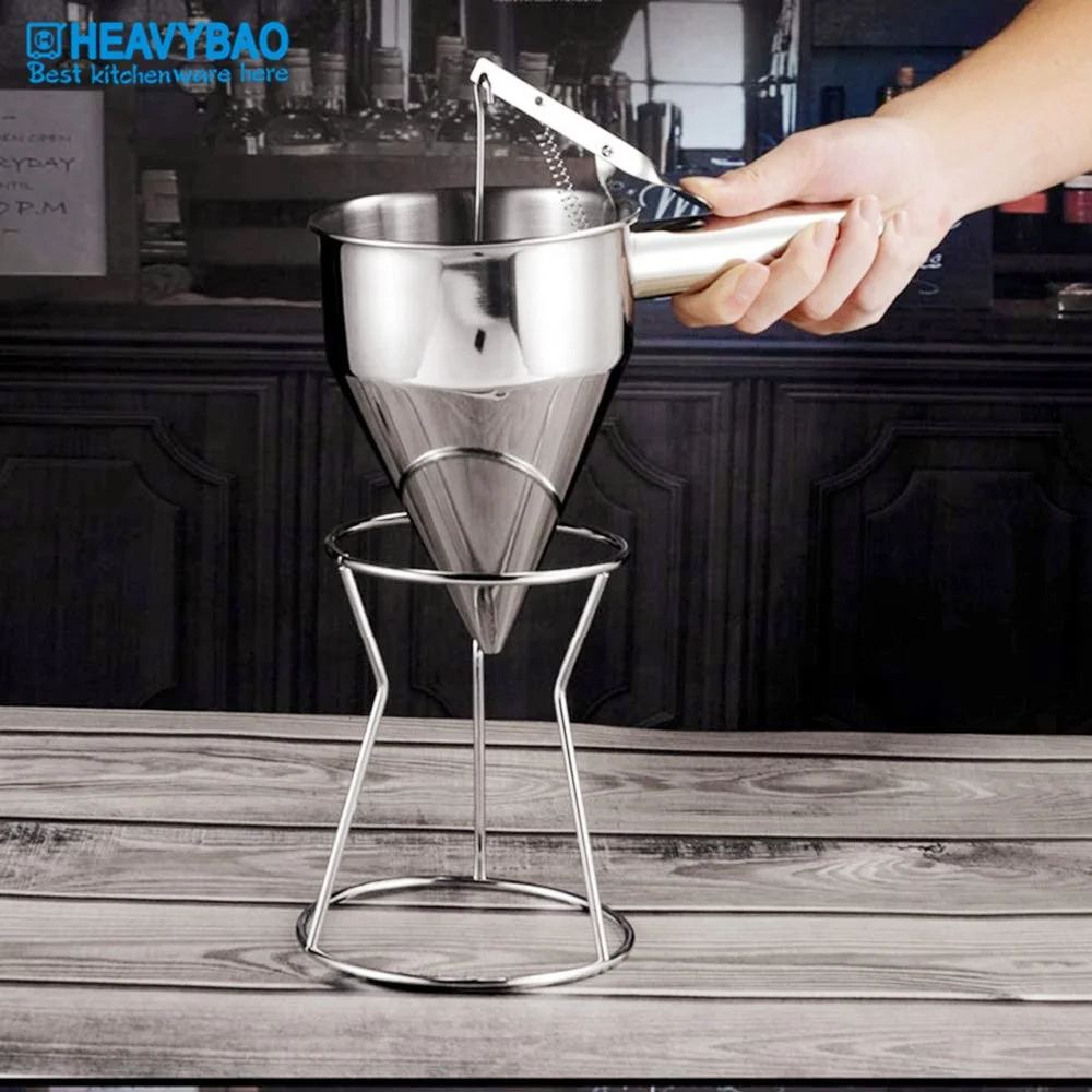
Heavybao Stainless Steel Kitchenware Special Conical Confectionery Syrup Funnel Oil Fluid Funnel 