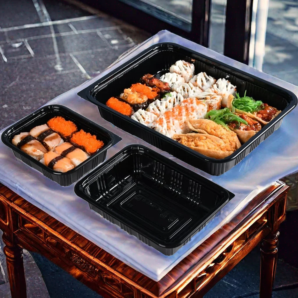 Easy Takeway Japanese Plastic Food Packaging Disposable Microwavable Meal Prep Bento Lunch Box