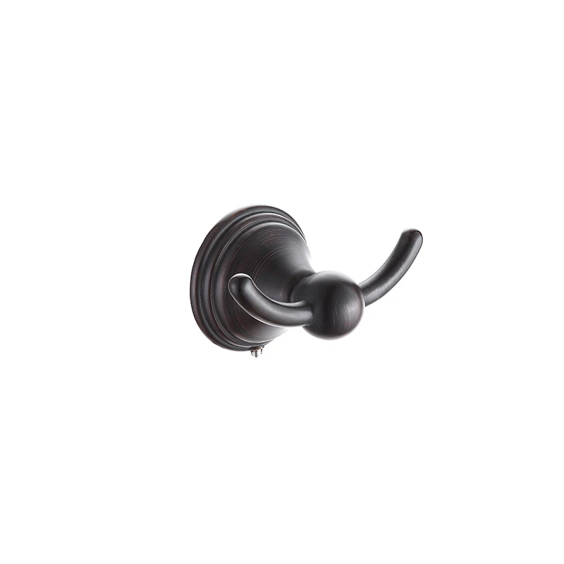 High Quality Nickel Brushed Black Chrome Zinc Alloy Black Towel Single Robe Hook for Bathrooms