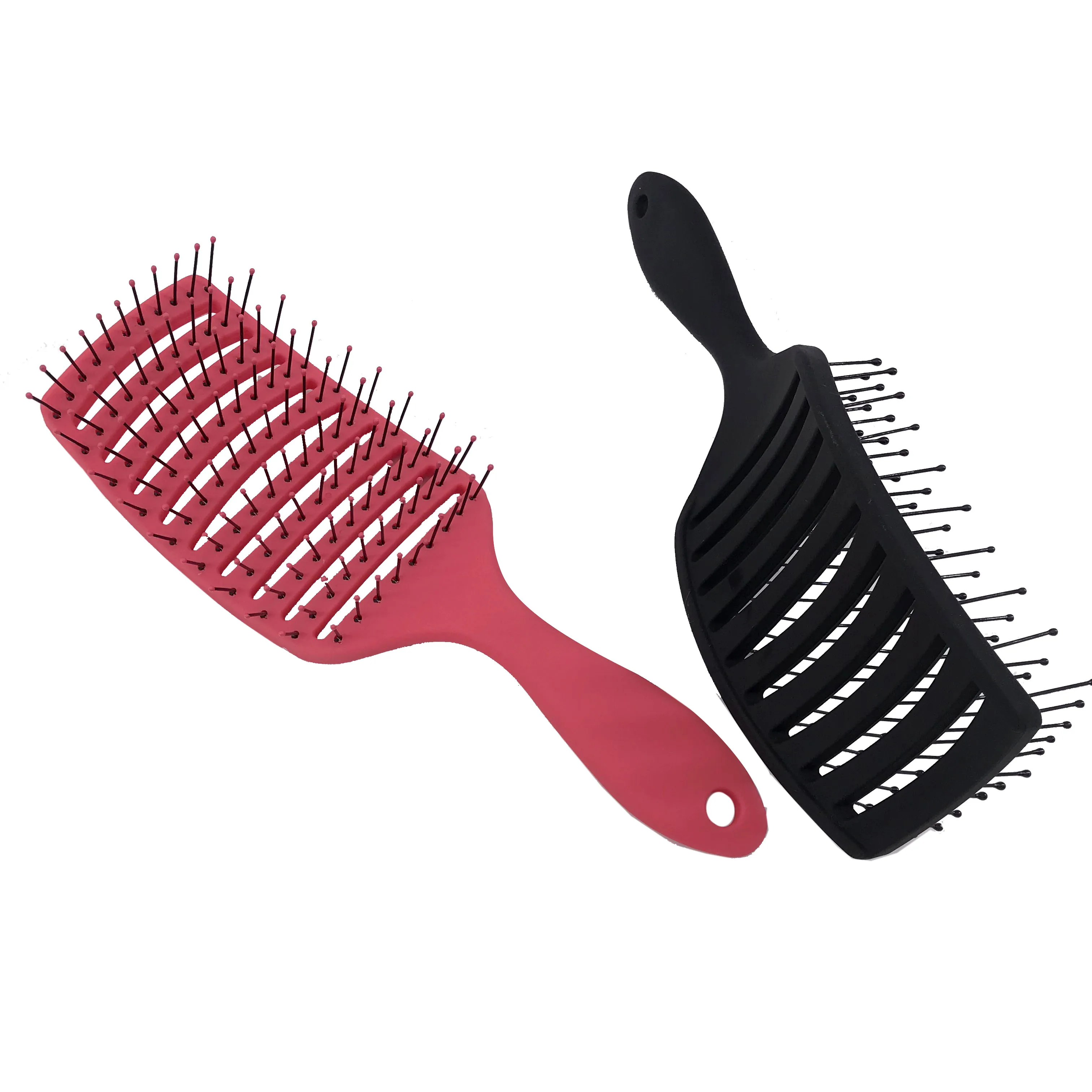 
Amazon Top Seller 2019 OEM Plastic Vent Speed Dry Hair Brush With Ribs Shape 