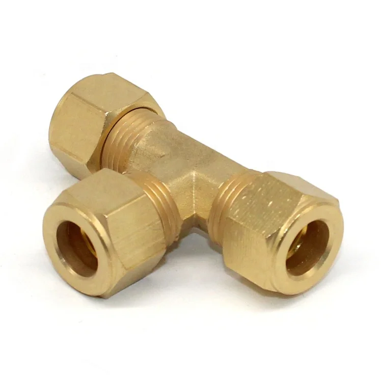 High Pressure Brass Plumbing Fittings Three-Way Tee Joint Pipe Fittings