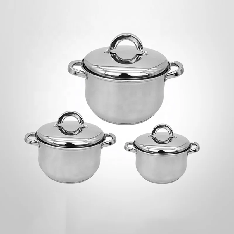 6 Pcs Stainless Steel Kitchen Casserole cooking pot set cookware set tableware Soup Pot With Lid Hotpots Sauce Pan