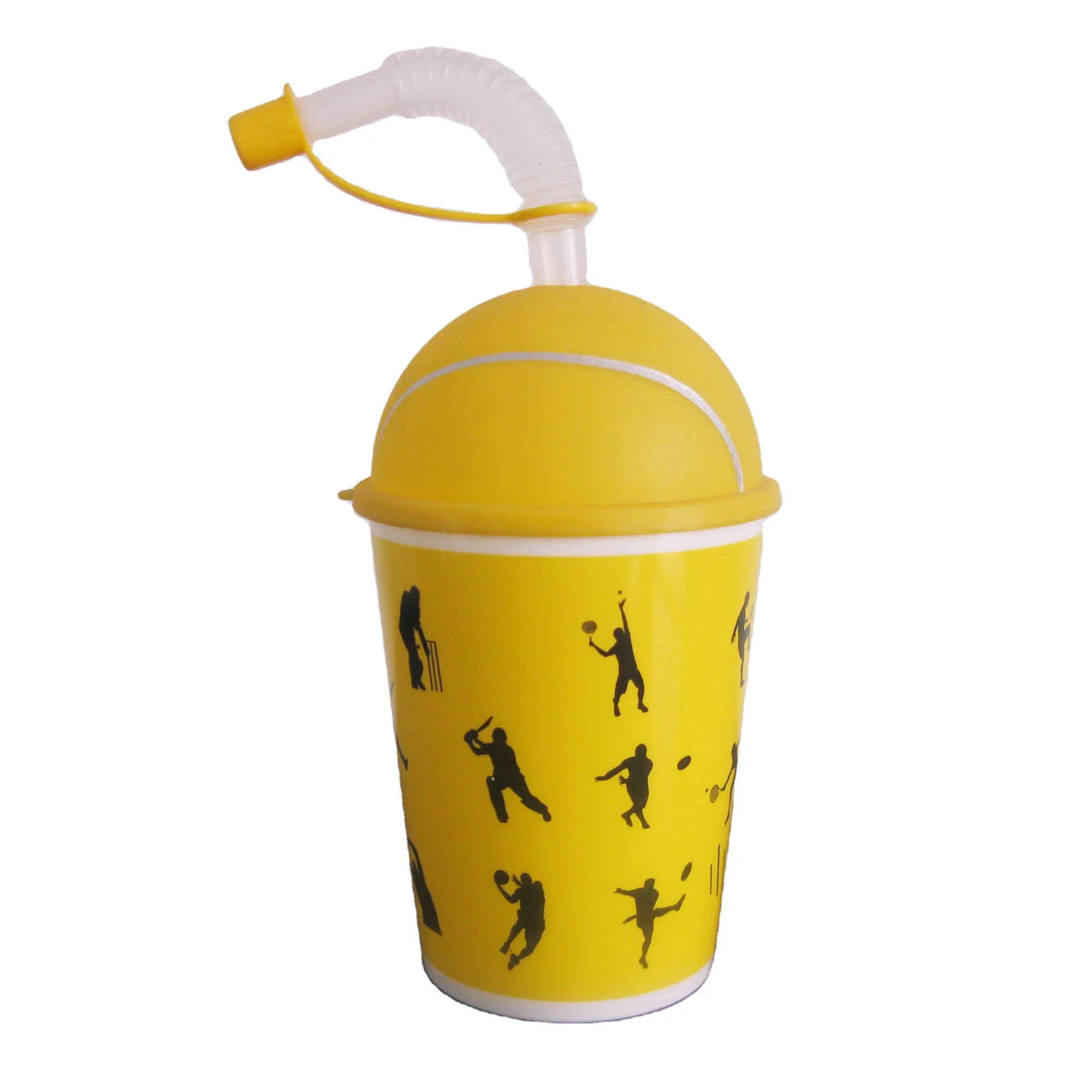 10oz 300ml Basketball/Football/Cricket/Tenis/Rugby/Volleyball Lid Plastic Stadium cup with brand for promotional