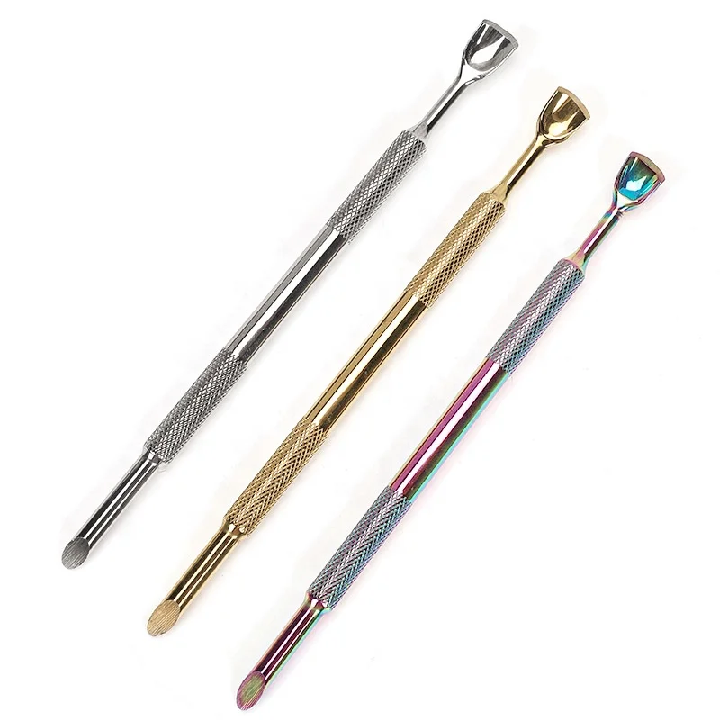 New double ended Nail pusher horseshoe large size ail remover tool multicolor Stainless steel bevel manicure Nail cuticle Pusher