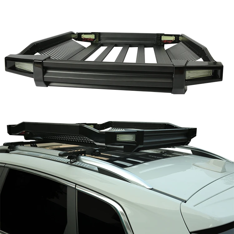 Universal 4x4 Steel Cargo Carrier Basket Car Roof Luggage Rack for Toyota Hilux 4runner Fj150 Patrol Ford Ranger Pickup