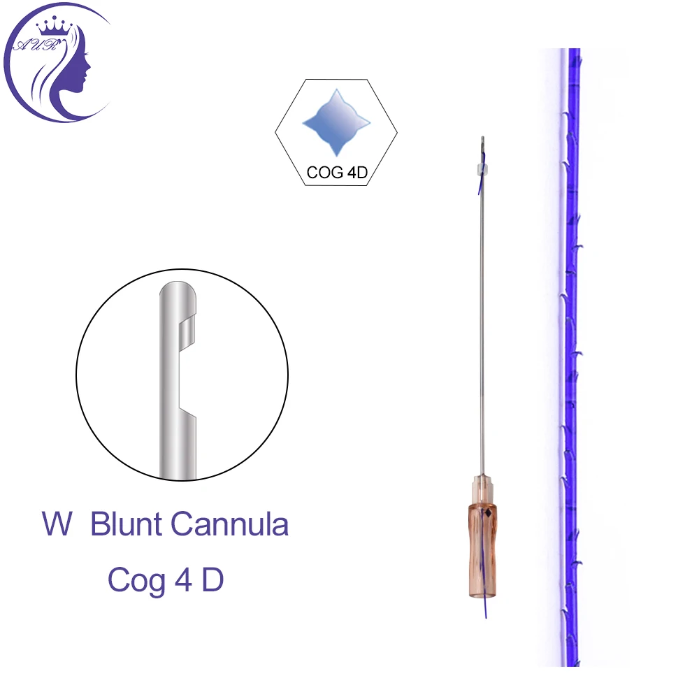 China supplier cog barbed 4d 18g 100mm pdo noble lift with blunt cannula w type long lasting beauty product