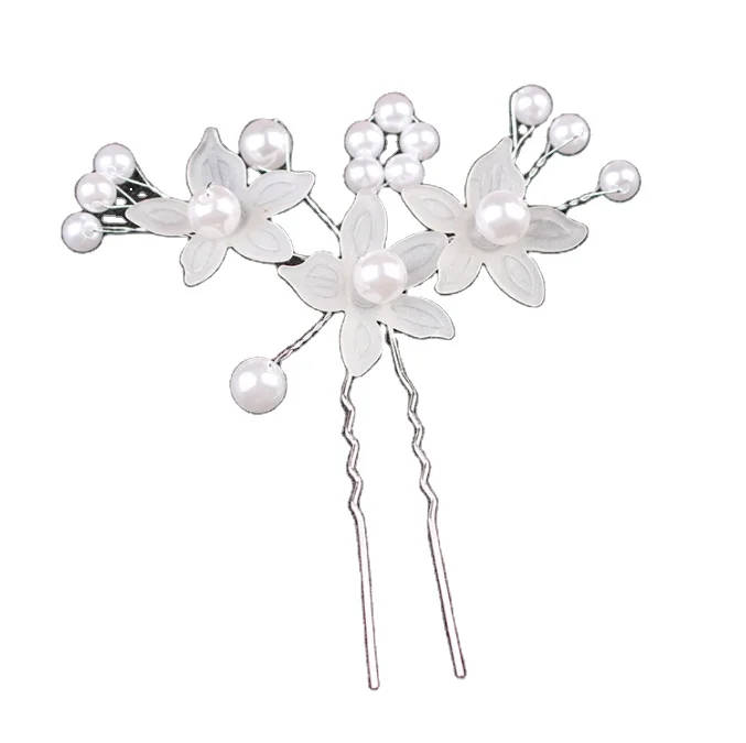 Wedding headwear Frosted flower hair accessories Handmade pearl hairpins for brides