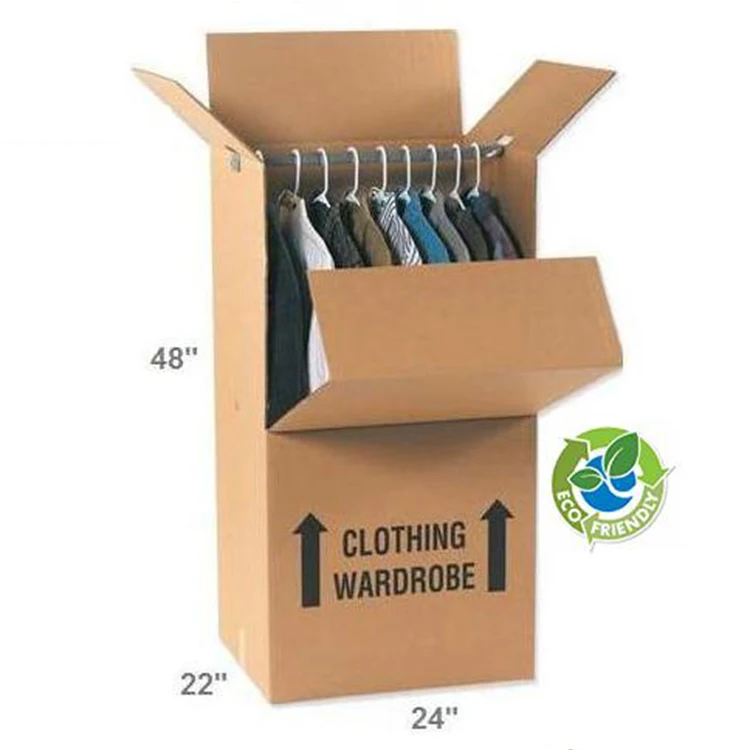Corrugated  Foldable Wardrobe Moving Boxes clothing moving box