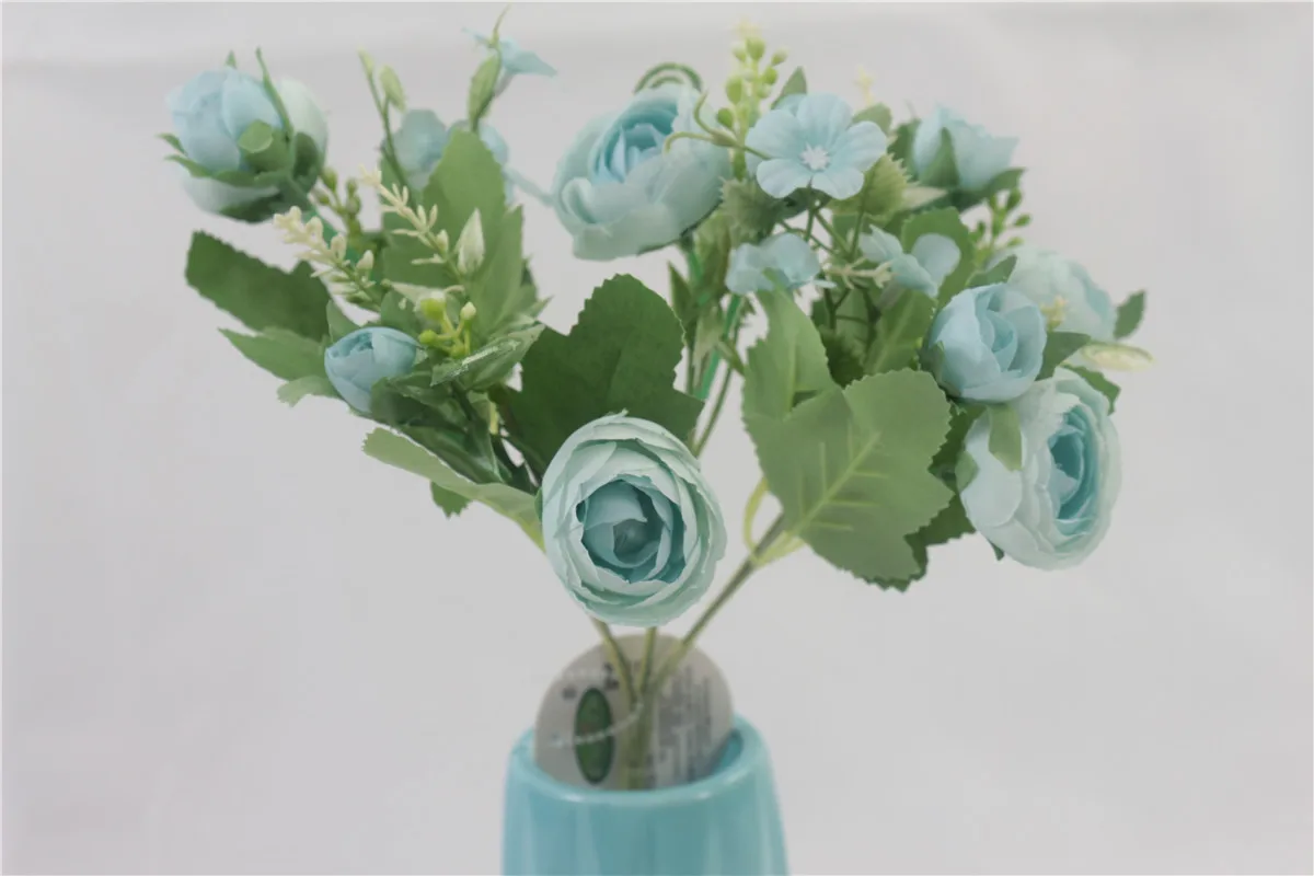 Wholesale 26cm,5 branch Camellia buds Artificial Flowers For Wedding Centerpiece flower