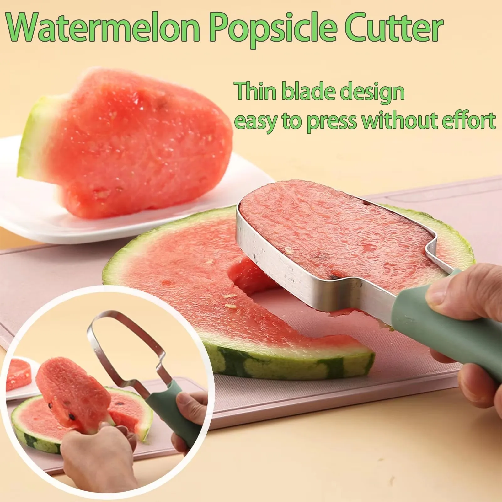 3 in 1 Watermelon Cutter Slicer Tool,Stainless Steel Water melon Fork Popsicle Watermelon Knife Fruit Cutter Kitchen Gadgets
