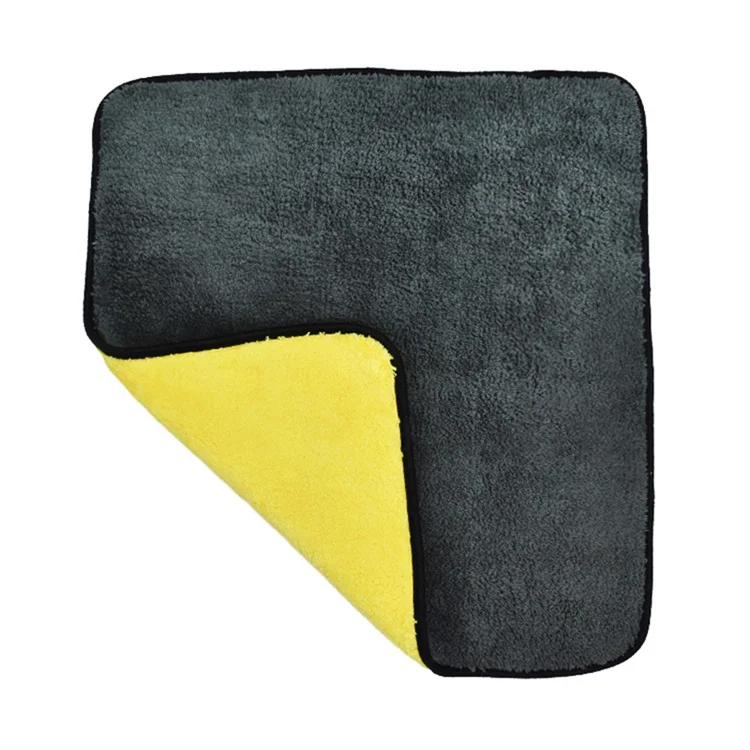 Custom 800gsm Highly Absorbent Strong Thick Microfiber Fabric Car Care Cloth Soft Plush Microfiber Coral Fleece Towel Car Use