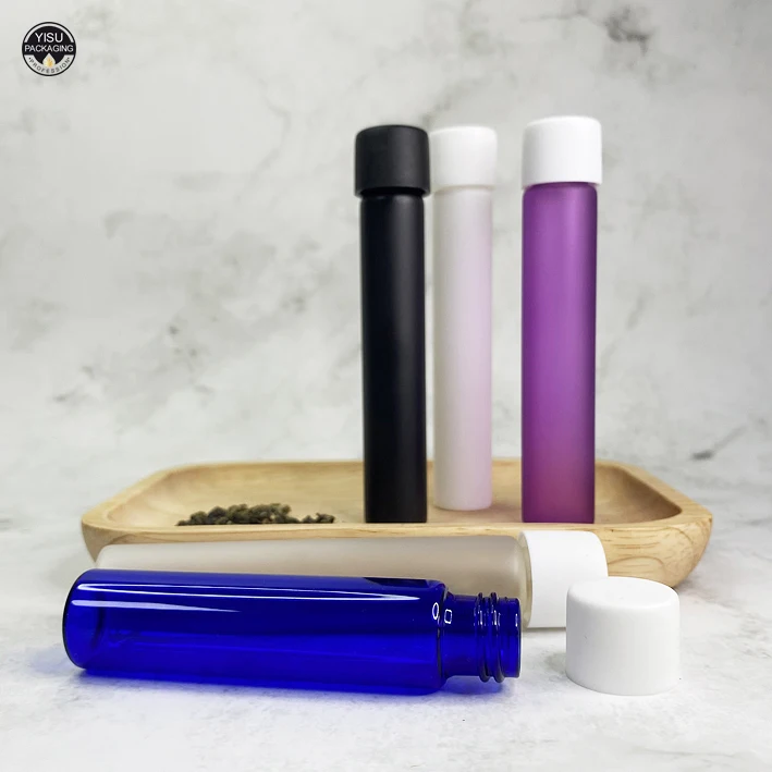 Translucent transparent matte customized glass tube packaging container child resistant tube