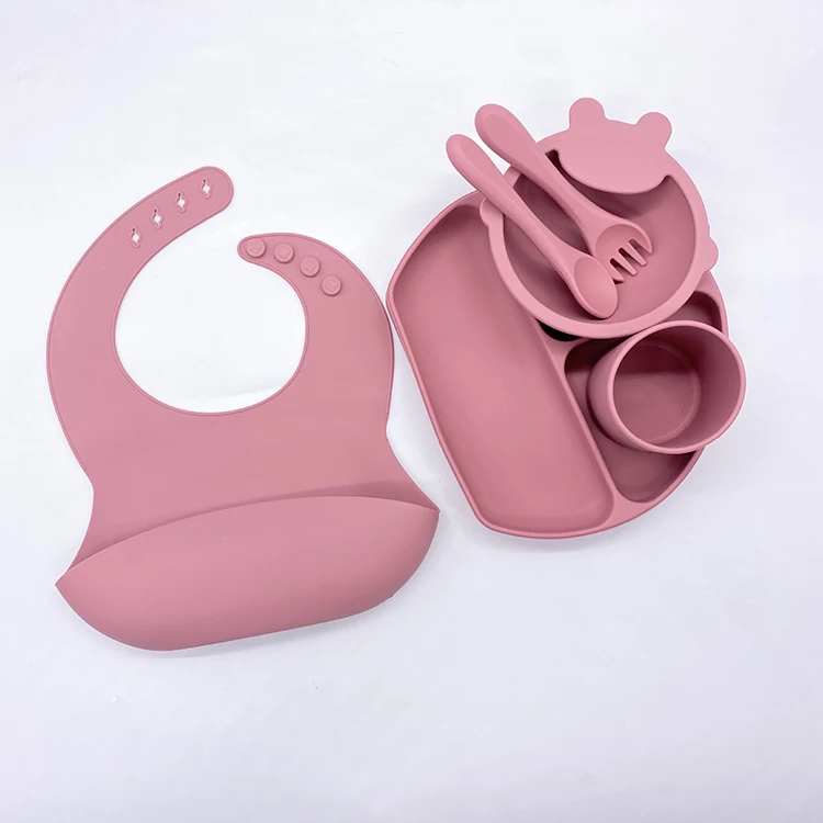 Custom Logo Bpa Free Utensils Best Toddler Essentials Food Grade Silicone Baby Self Feeding Set