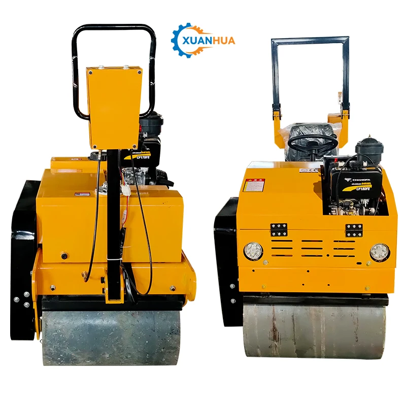 small vibratory ride on double drum road roller machine with 24 hours online after-sale service