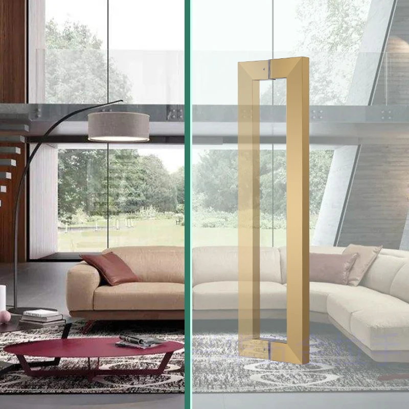 Оптовая продажа с фабрики, стеклянная дверная ручка из нержавеющей стали, Современная квадратная стеклянная дверная ручка для отеля, ручка под заказ, сверхпрочная ручка для входной двери