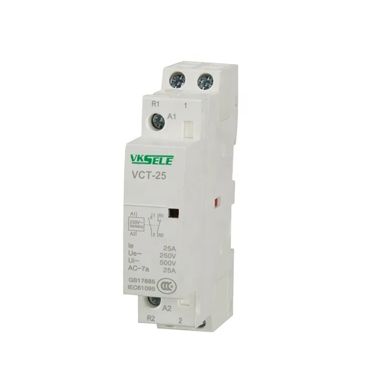KCT-25 VCT-25 25A 2P 2NO Household contactor 24V 230V 50 / 60HZ Electric Contactor Price / AC Magnetic Contactor