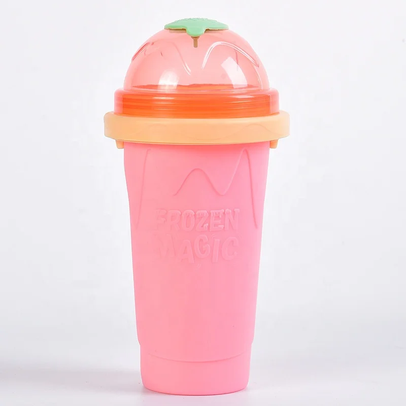 double layer silicone  frozen portable diy squeeze slushy slush puppy maker pinch cup frozen 2021