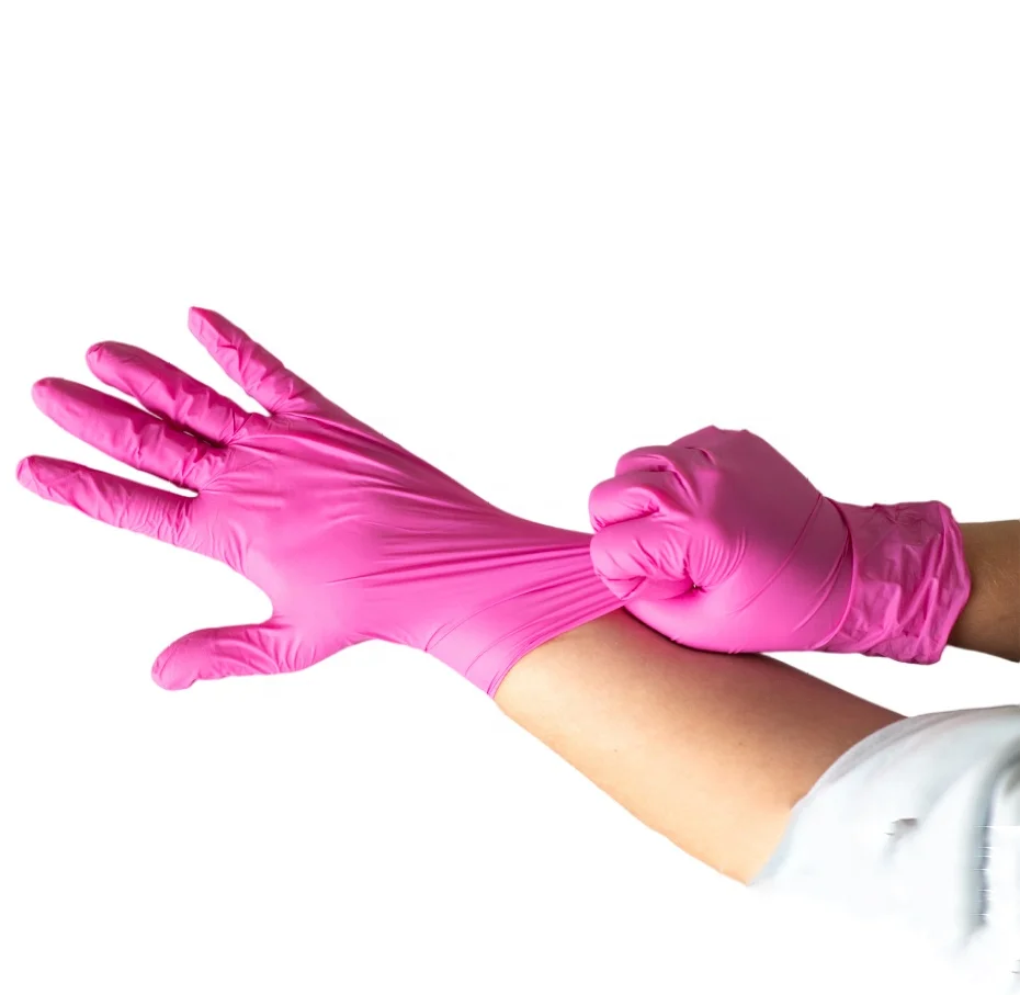 Wholesale Tattoo Work Medi Cloves Malaysia Pink Black Gloves Nitrile Medicical