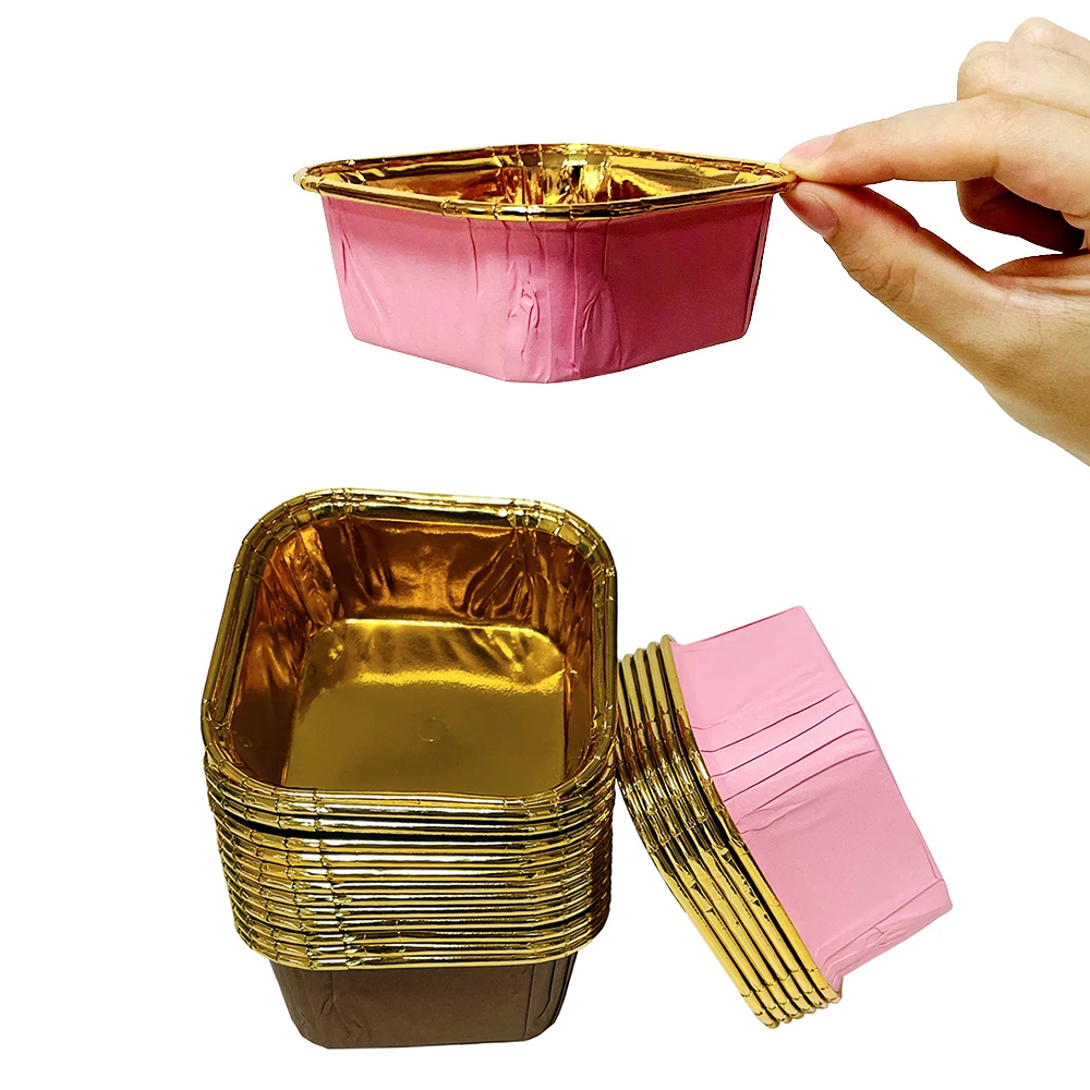 65*35mm PE Coated Square Paper Muffin Baking Molds Cake Cups Bakery Disposable Greaseproof Cupcake Liner