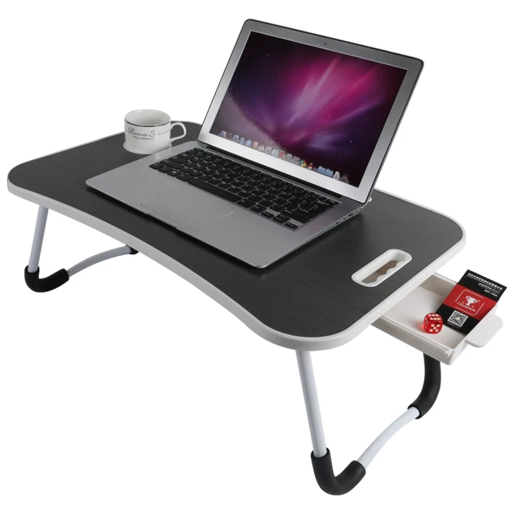 MDF Wooden Portable price folding foldable mesa para portartil computer adjustable small bed laptop table