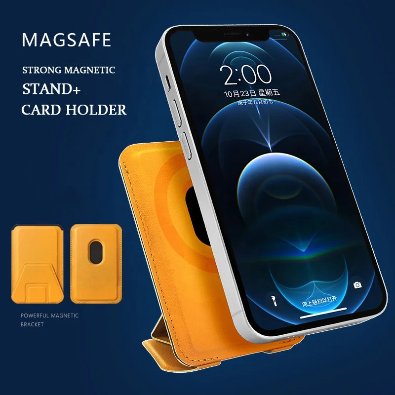 Custom PU Leather Phone Magnetic Card Holder Wallet For iphone 12