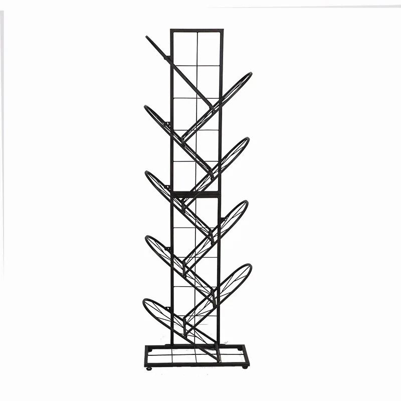 Simple modern home tree-shaped bookshelf wrought iron office simple bookshelf study grid bookshelf storage rack