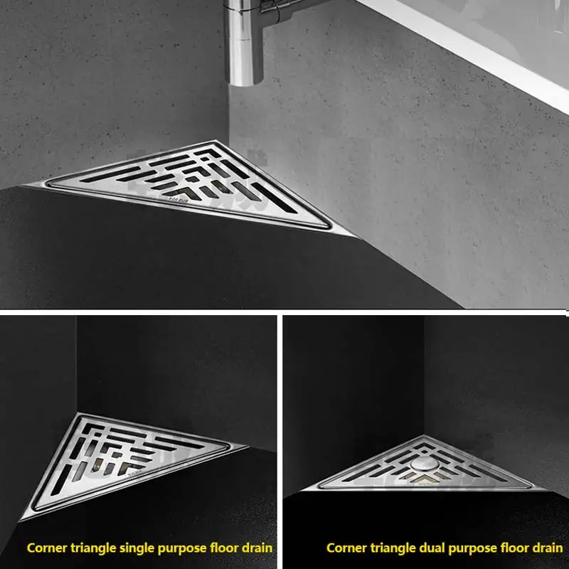 Оптовая продажа дренажный Слив для пола установка гостиниц ванной балкона треугольный U-образный из нержавеющей стали