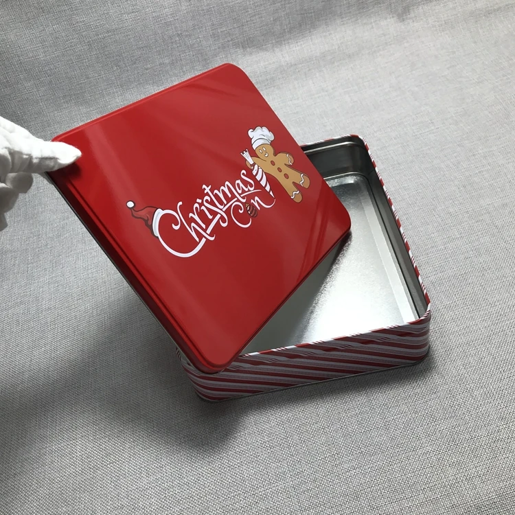 High Quality Food Grade Rectangular Tin box Embossing Tin Box Square metal box custom