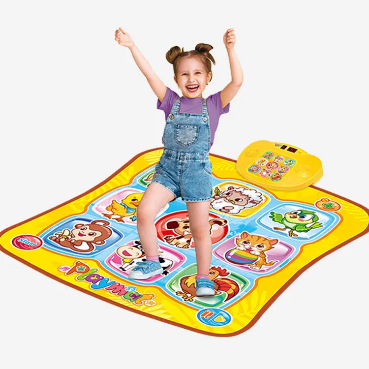 Multifunctional Educational Musical Dancing Challenge Playmat Toy Electronic Animal Piano Dance Mat For Girls