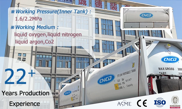 Asme Standard Lng Iso Tank Low Temperature T75 Tank Container For Transport
