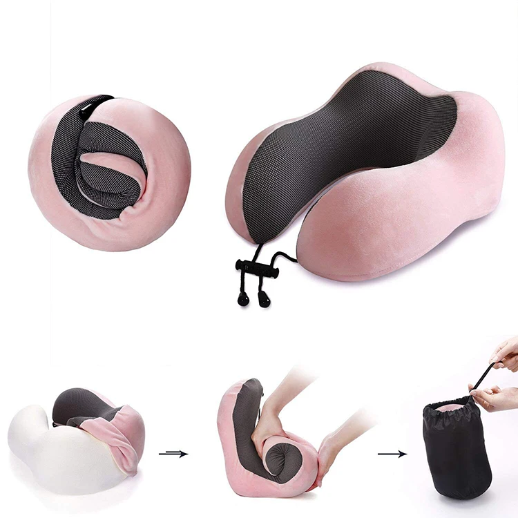 High Quality Functional Cooling Set Eye Mask Neck Cushion Rest 3 in1 U Shape Memory Foam Travel Neck Pillow
