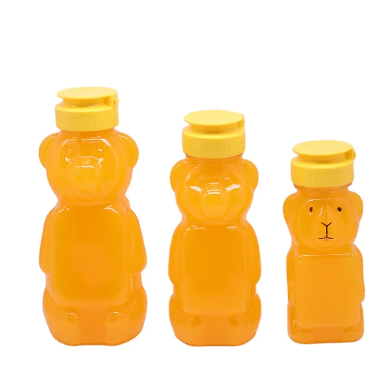 MAYSURE Best Selling 210ml Plastic Honey Bottle Squeeze PET Clear Honey Kitchup Packaging Jar With Flip Top Cover