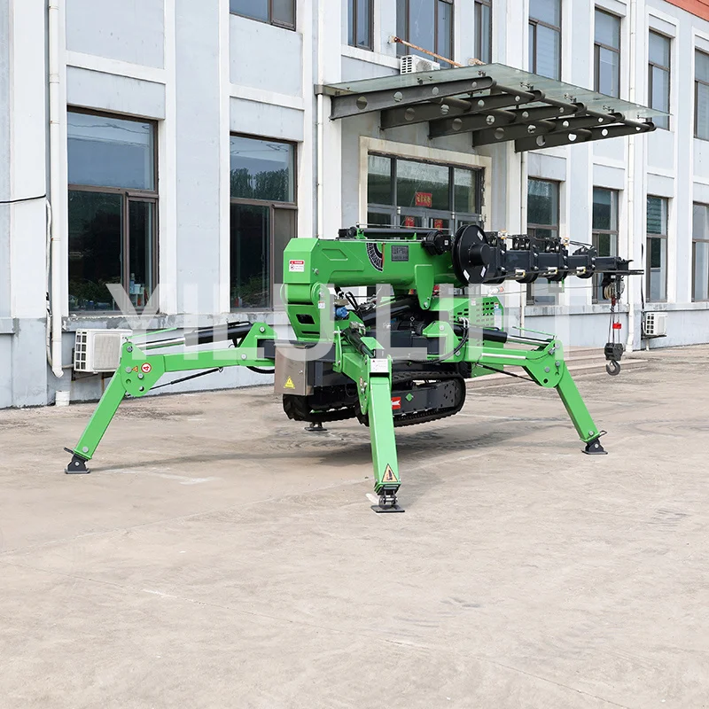 Small Spider Crane Crawler Diesel Spider Crane with Basket jib Flying