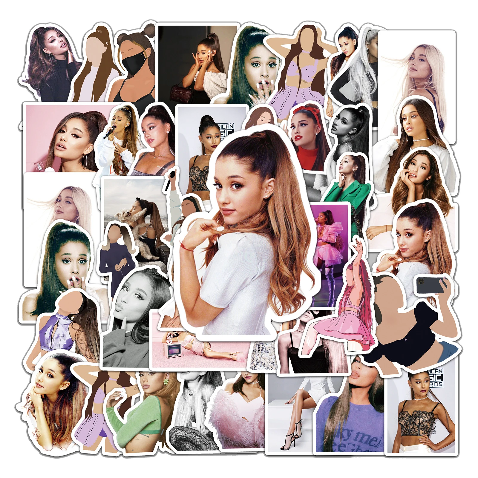 52Pcs Ariana Grande Singer Personalized Graffiti Stickers For Fans Laptop Bottle Waterproof Vinyl Girl Sticker