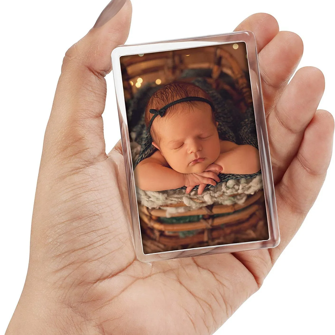 4 x 6inch magnetic Photo frame Transparent refrigerator sticker Photo display commemorative photo frame
