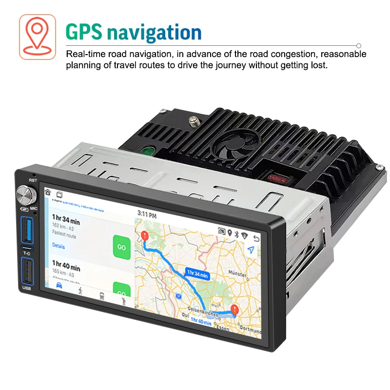 cheap android car player 6.86inch single din wireless carplay portable car media player