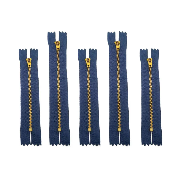 Полузамковая металлическая молния 7 дюймов, черная молния 4,5 #, молния для джинсов, латунные Металлические молнии