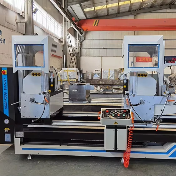 HJN3A-500*4200CNC double head mitre 45 and 90 degree cutting saw