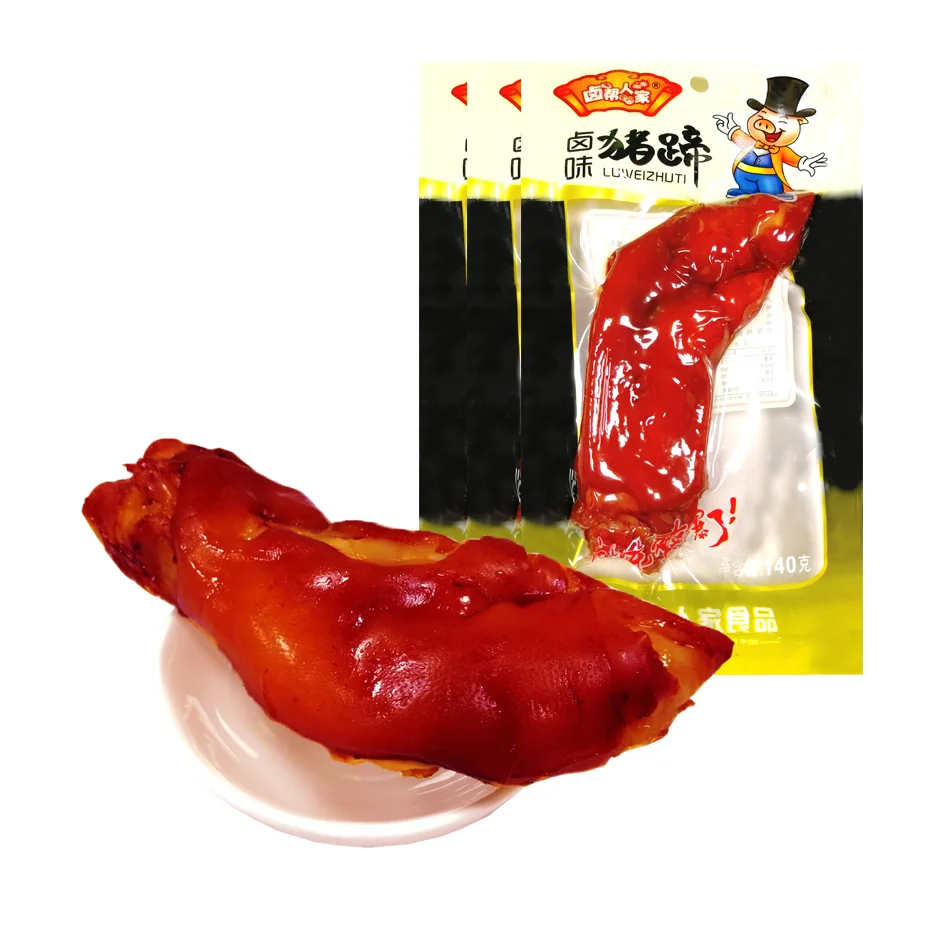 Stewed pig feet 140g bag pork snack meat net red snack food