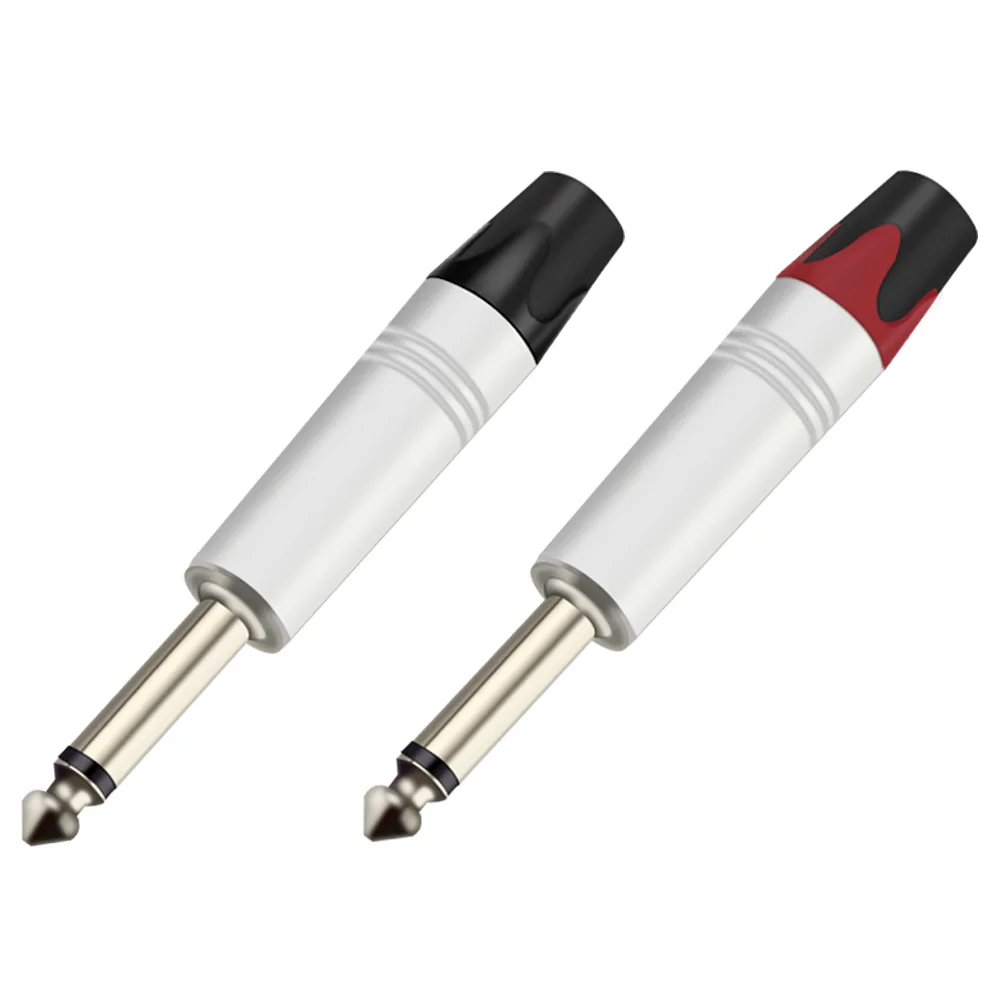 MONO/Stereo Jack 6.35mm Wire Connectors Audio Speaker 6.35mm Amplifier Microphone TS TRS Plug Nickel Plated