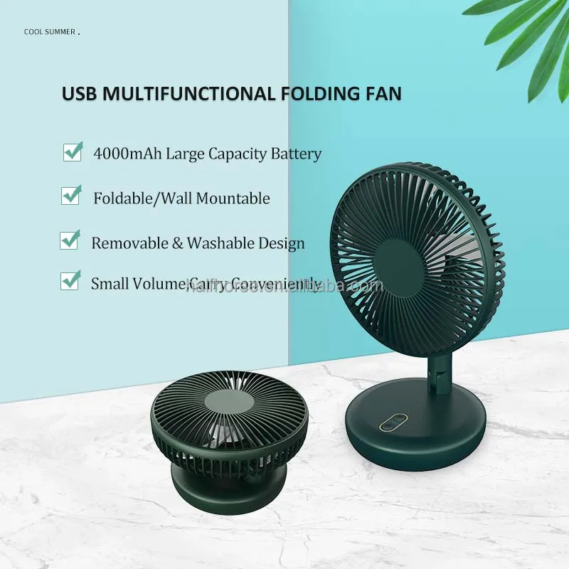 Hot Sell Rechargeable Cooling Battery  Shake Fan Desktop Portable Hand Small Outdoor Travel  Usb  Table Fold Wall-mounted Fan