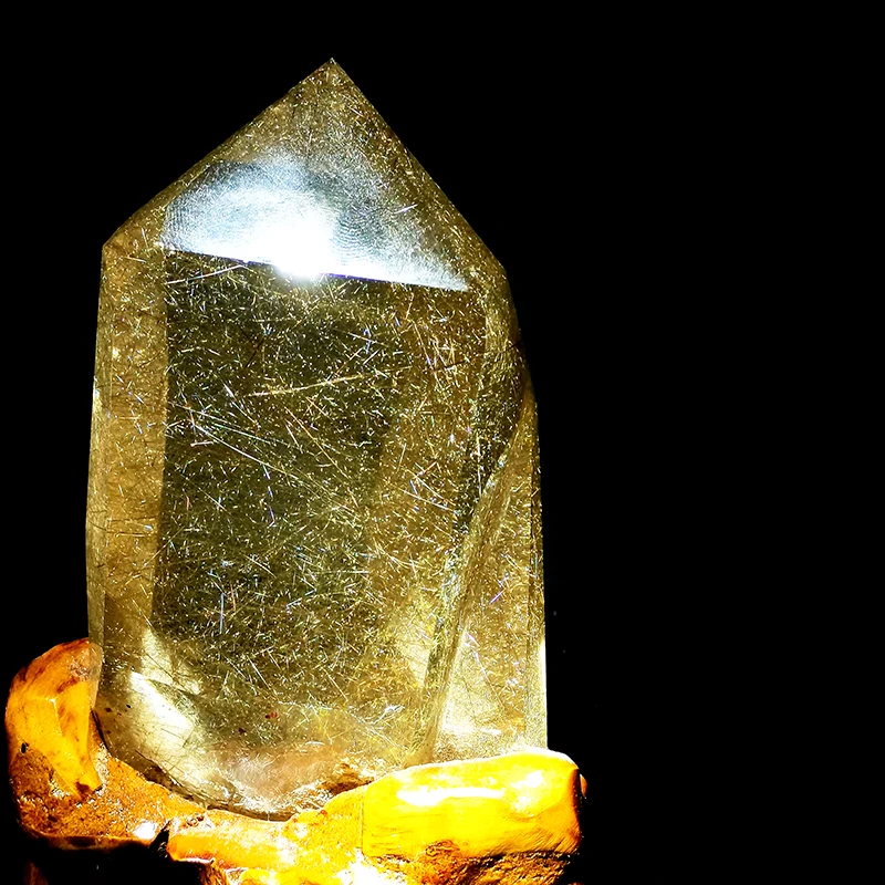 Wholesale Natural  golden Rutilated Quartz Points reiki Rutile crystal Towers Rock  Rutilated Quartz tower For healing